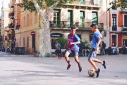 kids playing soccer in Spain and Portugal