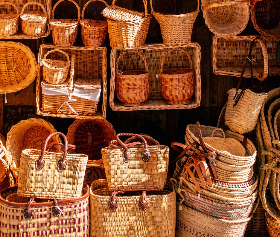 souvenir woven baskets in Spain