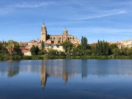 View of Salamanca cathedral across the river