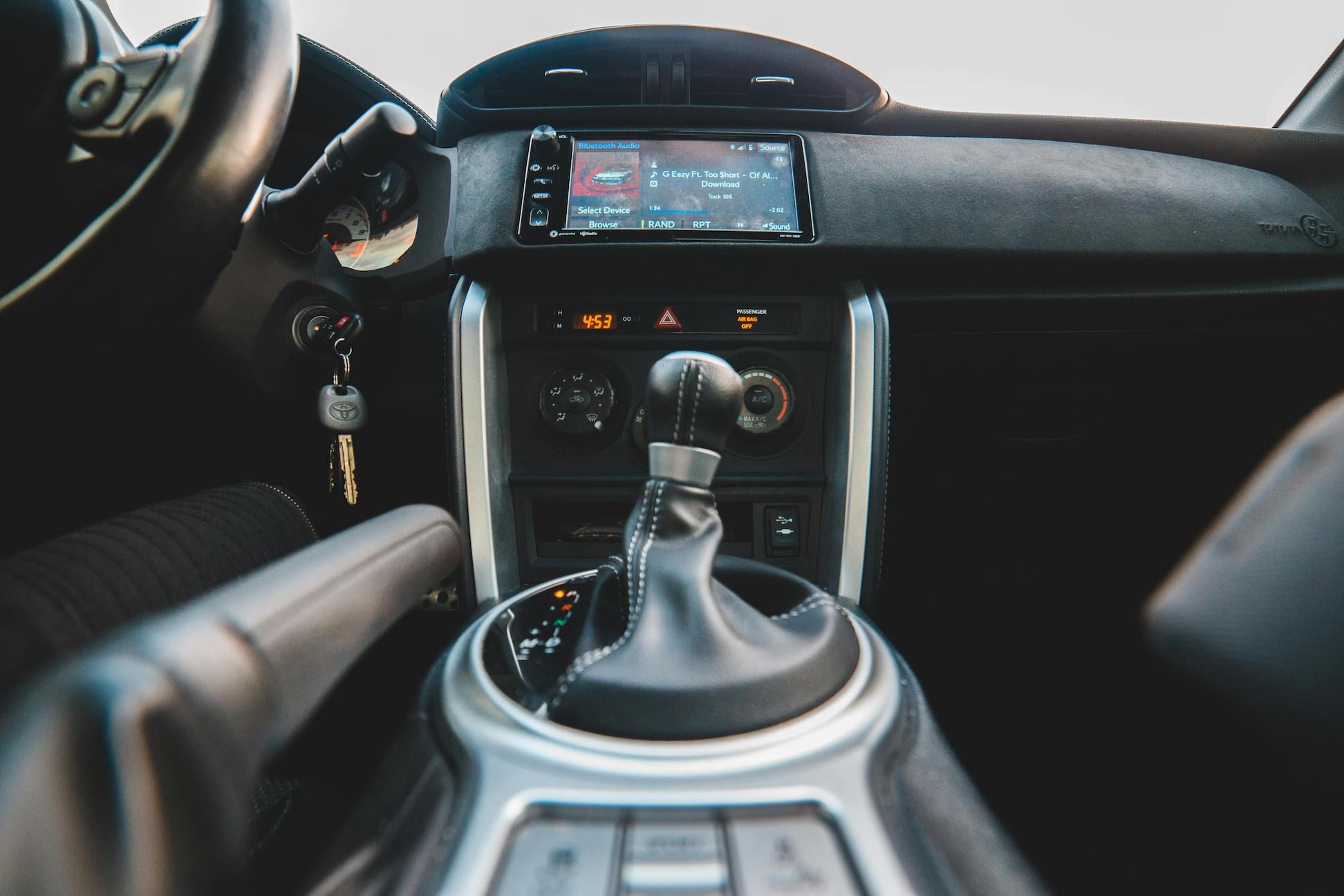 Stick shift close up