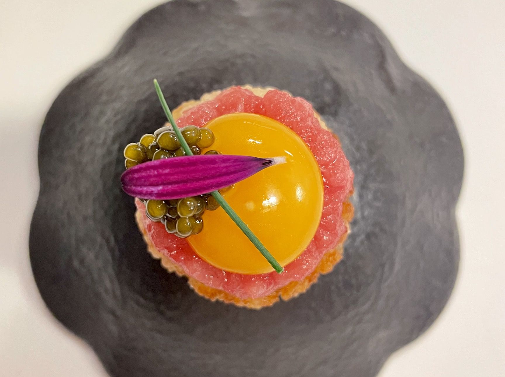 Japanese inspired dish at Marbella's Finca Cortesin restaurant